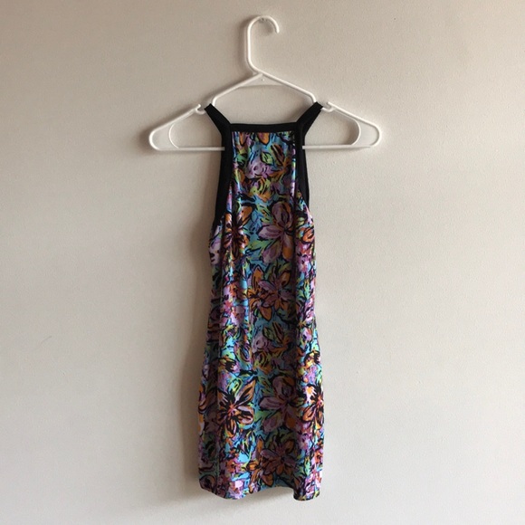 Haoduoyi Tropical Print Halter Mini Dress - Picture 2 of 3